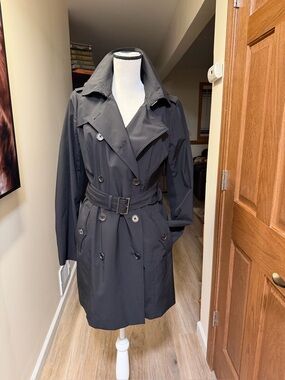 NWOT Michael Kors black trench coat Size M